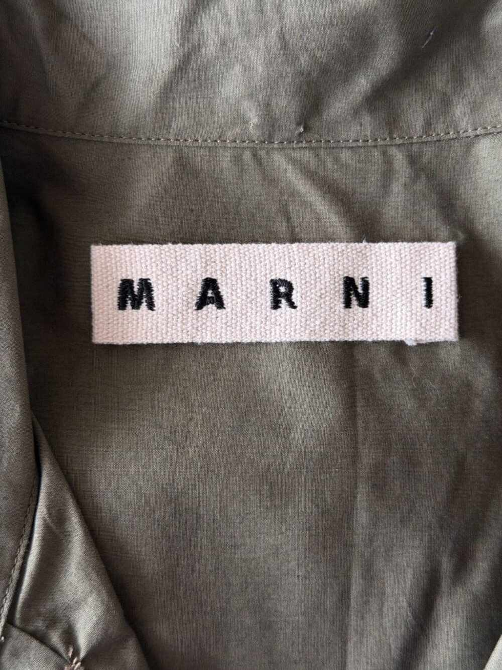 Marni Green Embroidered Logo Button Up Shirt - Picture 3 of 6